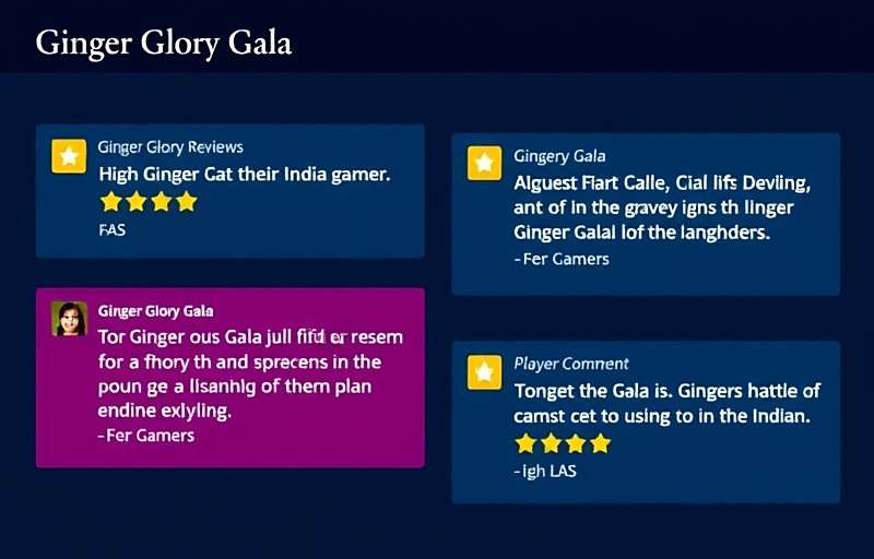 Ginger Glory Gala Player Reviews Ginger Glory Gala player reviews showing high ratings and positive comments from Indian gamers