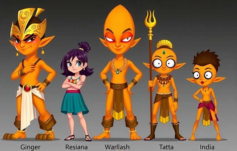 Ginger Glory Gala Character Roster Ginger Glory Gala character roster showcasing various ginger warriors from different regions of India
